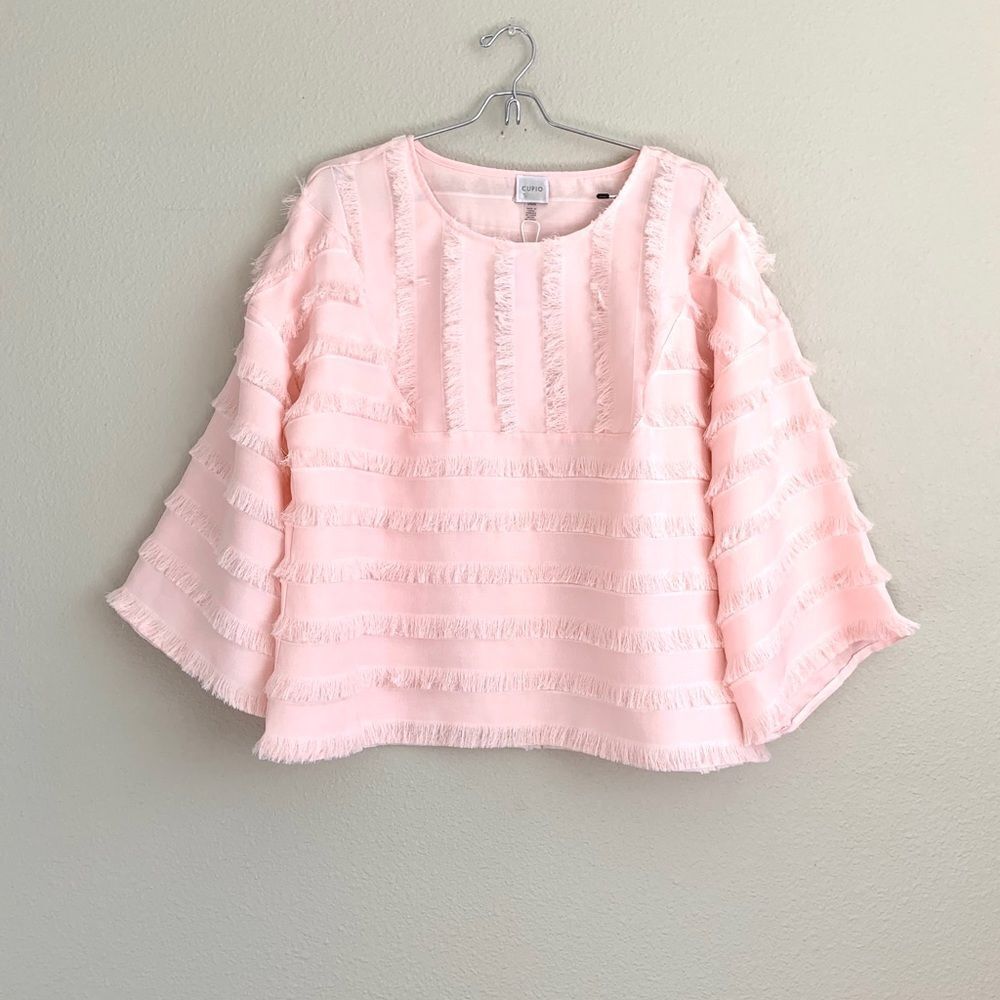Cupio Fringed Spring Blush Top - Picture 2 of 7